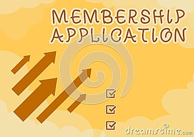 Conceptual display Membership Application. Business concept Gateway to any organization to check if Eligible Stock Photo