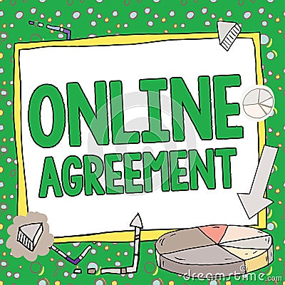 Text sign showing Online Agreement. Business concept contracts that are created and signed over the Internet Stock Photo