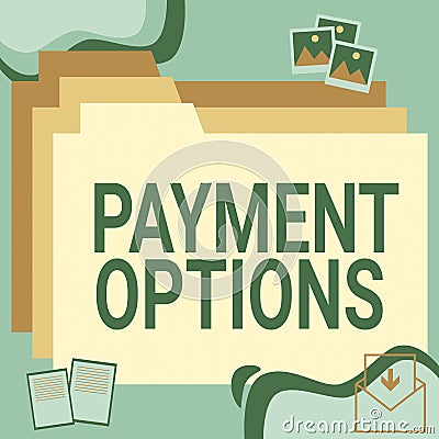 Handwriting text Payment Options. Word Written on The way of chosen to compensate the seller of a service Desktop Stock Photo