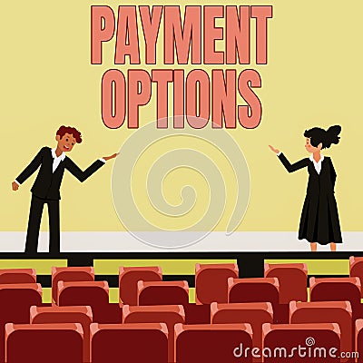 Conceptual display Payment Options. Conceptual photo The way of chosen to compensate the seller of a service Male and Stock Photo