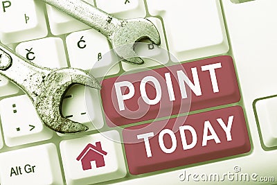 Conceptual display Point. Business idea dot or other punctuation mark Tapered sharp end of tool weapon Stock Photo