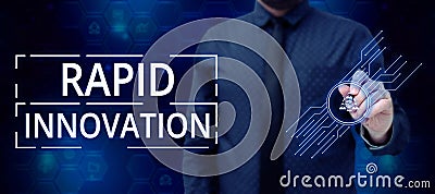 Conceptual display Rapid Innovation. Internet Concept characteristic of a website that search engine algorithms Stock Photo