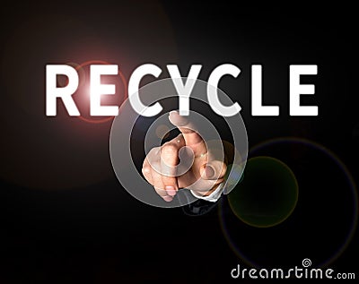 Conceptual display Recycle. Business showcase process of converting waste materials into new materials and objects Stock Photo