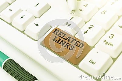 Conceptual display Related Links. Business overview Website inside a Webpage Cross reference Hotlinks Hyperlinks Stock Photo