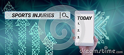 Conceptual display Sports Injuries. Word for program that helps employees learn specific knowledge Stock Photo