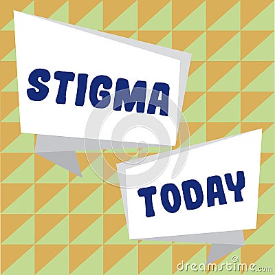 Conceptual display Stigma. Concept meaning feeling of disapproval that most people in society have Stock Photo