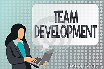 Conceptual display Team Development. Business approach the enhancement of the effectiveness of work groups Studying Stock Photo
