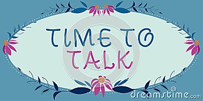Conceptual display Time To Talk. Internet Concept System software update for enhancement or compatibility Businessman in Stock Photo