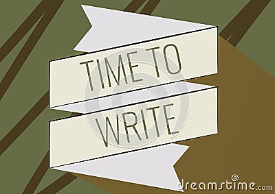 Conceptual display Time To Write. Business idea to record something or to express an idea in paper or book Folded Paper Stock Photo