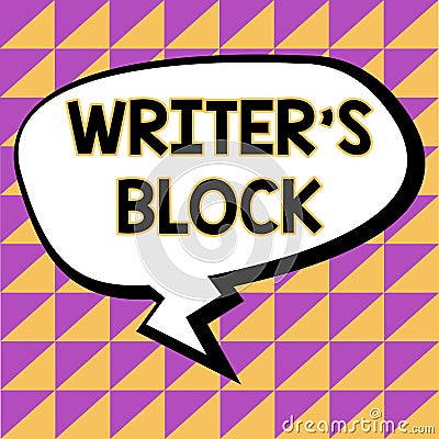 Conceptual display Writer'S Block. Business idea Condition of being unable to think of what to write Stock Photo