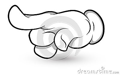 Cartoon Hand - Finger Pointing Art - Vector Illustration Stock Photo