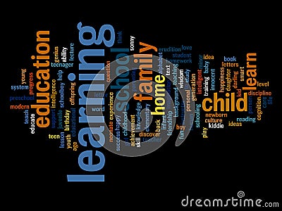 Conceptual education word cloud isolated Stock Photo