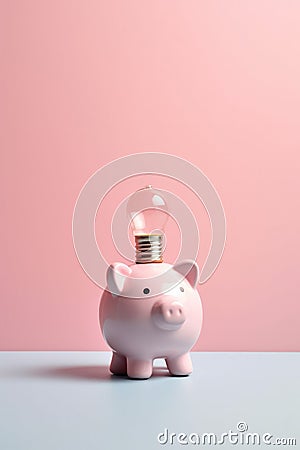 Conceptual finance planning creativity piggy bank still life. Stock Photo
