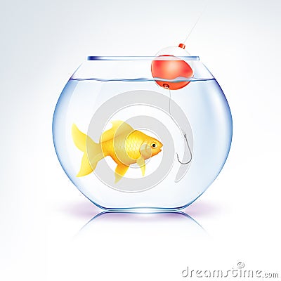 Conceptual Fish in danger Vector Illustration