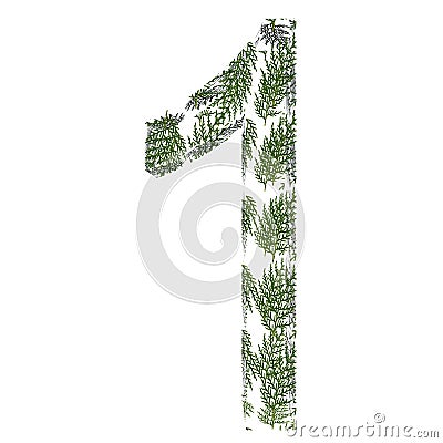 Font made of leafs Stock Photo