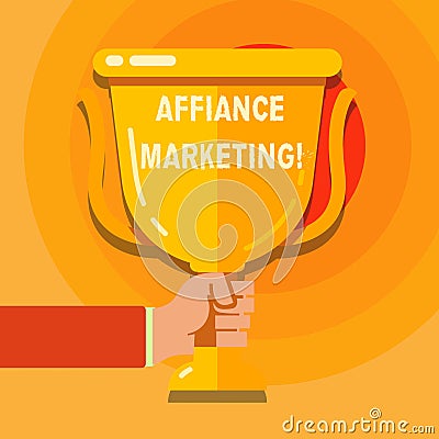 Conceptual hand writing showing Affiance Marketing. Business photo text joining two or more companies in same field Stock Photo