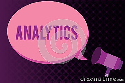 Conceptual hand writing showing Analytics. Business photo showcasing systematic computational analysis of data statistics or infos Stock Photo