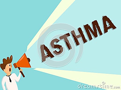 Conceptual hand writing showing Asthma. Business photo text Respiratory condition marked by spasms in the bronchi of the Stock Photo