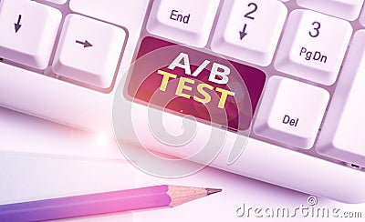 Conceptual hand writing showing A Or B Test. Business photo text test to determine consumers prefer ability among Stock Photo