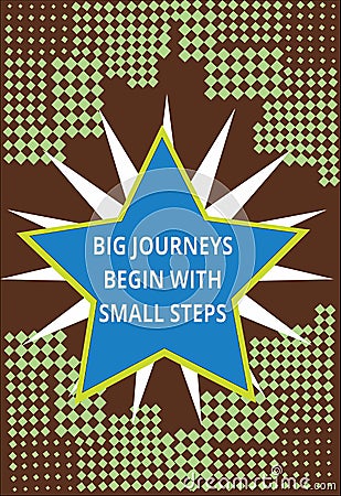 Conceptual hand writing showing Big Journeys Begin With Small Steps. Business photo text Start up a new business venture Stock Photo