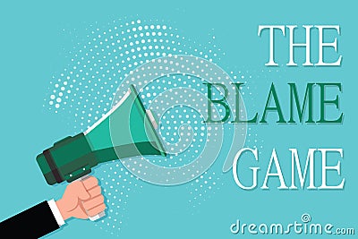 Conceptual hand writing showing The Blame Game. Business photo showcasing A situation when people attempt to blame one another Stock Photo