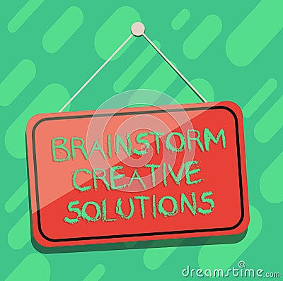 Conceptual hand writing showing Brainstorm Creative Solutions. Business photo showcasing intensive and freewheeling Stock Photo