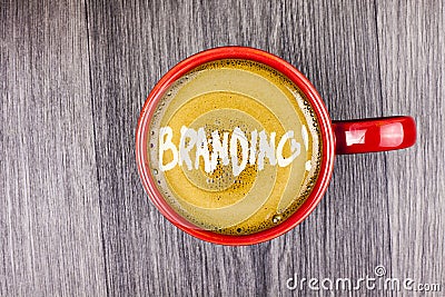 Conceptual hand writing showing Branding Motivational Call. Business photo text Creating a unique identity for new startup agencie Stock Photo