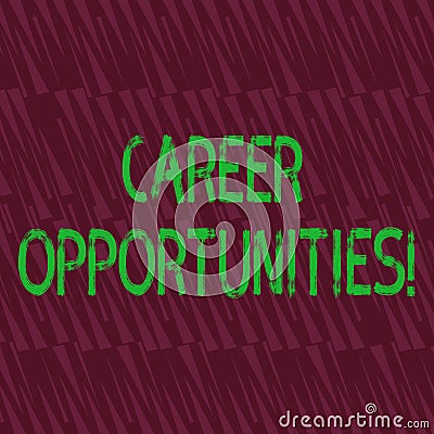 Conceptual hand writing showing Career Opportunities. Business photo showcasing a chance or situation of having a job Stock Photo