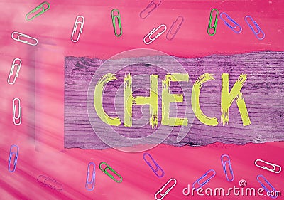 Conceptual hand writing showing Check. Business photo text Mark Click on a box in order to select a particular option on a form Stock Photo