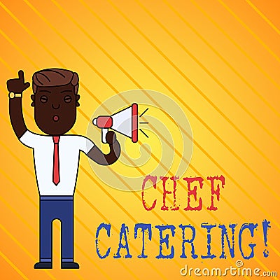 Conceptual hand writing showing Chef Catering. Business photo showcasing Provides services, food and beverages for Stock Photo