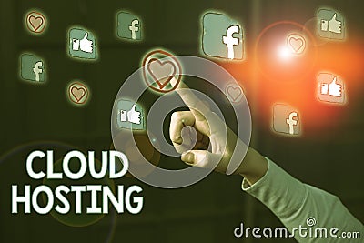 Conceptual hand writing showing Cloud Hosting. Business photo showcasing the alternative to hosting websites on single servers Editorial Stock Photo