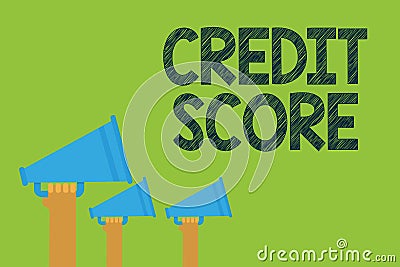 Conceptual hand writing showing Credit Score. Business photo text Represent the creditworthiness of an individual Lenders rating H Stock Photo
