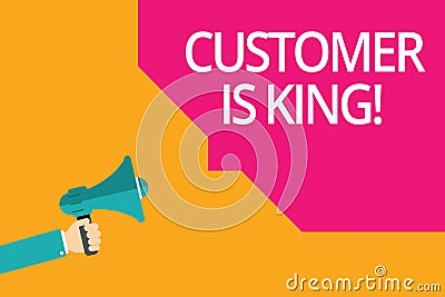 Conceptual hand writing showing Customer Is King. Business photo text Serve attentively and properly Deliver the needs urgently Stock Photo