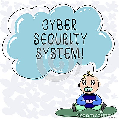 Conceptual hand writing showing Cyber Security System. Business photo text Techniques of protecting computers from Stock Photo