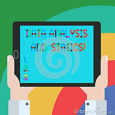 Conceptual hand writing showing Data Analysis And Statics. Business photo showcasing Chart graph analytics Statistical Stock Photo