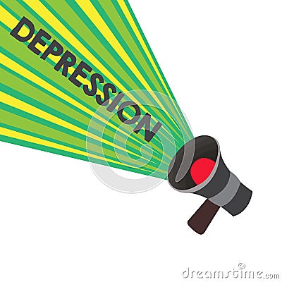 Conceptual hand writing showing Depression. Business photo text Feelings of severe despondency and dejection Mood disorder Stock Photo