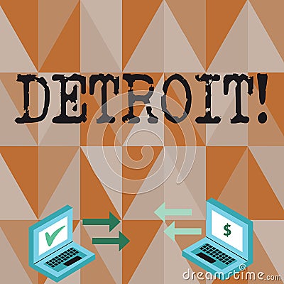 Conceptual hand writing showing Detroit. Business photo text City in the United States of America Capital of Michigan Stock Photo