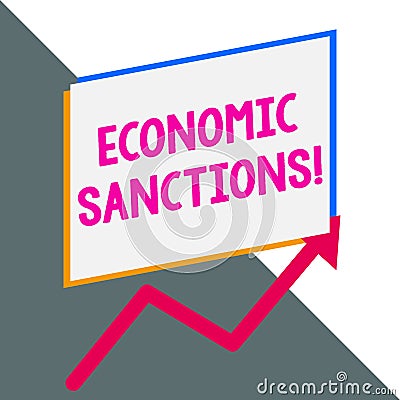 Conceptual hand writing showing Economic Sanctions. Business photo showcasing Penalty Punishment levied on another Stock Photo