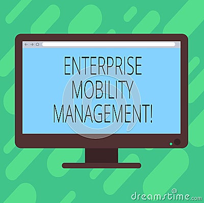 Conceptual hand writing showing Enterprise Mobility Management. Business photo text Approach use in analysisaging smartphones Stock Photo