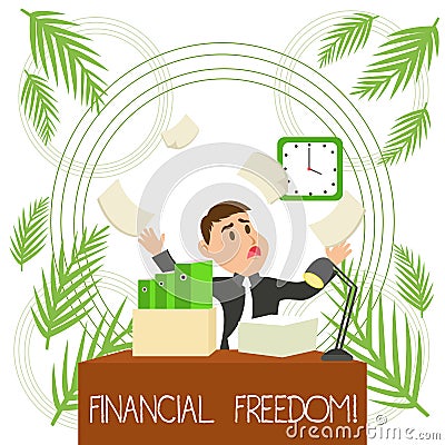 Conceptual hand writing showing Financial Freedom. Business photo text make big life decisions without being stressed Stock Photo