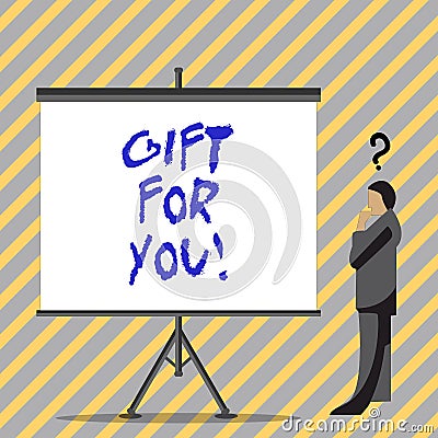 Conceptual hand writing showing Gift For You. Business photo text To receive a present surprise special occasion Stock Photo