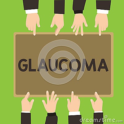 Conceptual hand writing showing Glaucoma. Business photo showcasing Eye diseases which result in damage to the optic nerve Vision Stock Photo