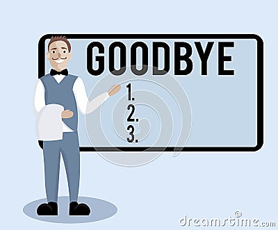 Conceptual hand writing showing Goodbye. Business photo text Greeting for leaving Farewell See you soon Separation Stock Photo