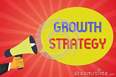 Conceptual hand writing showing Growth Strategy. Business photo text Strategy aimed at winning larger market share in shortterm Stock Photo