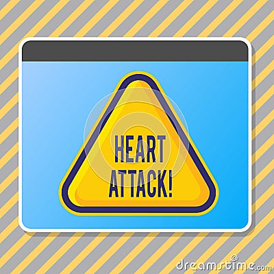 Conceptual hand writing showing Heart Attack. Business photo text sudden occurrence of coronary thrombosis resulting in Stock Photo