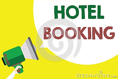 Conceptual hand writing showing Hotel Booking. Business photo text Online Reservations Presidential Suite De Luxe Stock Photo