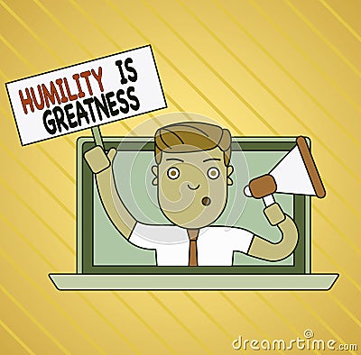 Conceptual hand writing showing Humility Is Greatness. Business photo showcasing being Humble is a Virtue not to Feel overly Stock Photo