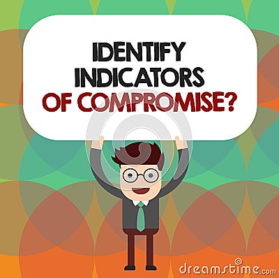 Conceptual hand writing showing Identify Indicators Of Compromise. Business photo showcasing Detect malware online attacks hacking Stock Photo