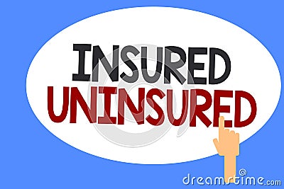 Conceptual hand writing showing Insured Uninsured. Business photo showcasing Company selling insurance Checklist to choose from Stock Photo