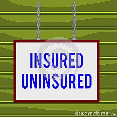 Conceptual hand writing showing Insured Uninsured. Business photo showcasing Company selling insurance Checklist to choose from Stock Photo